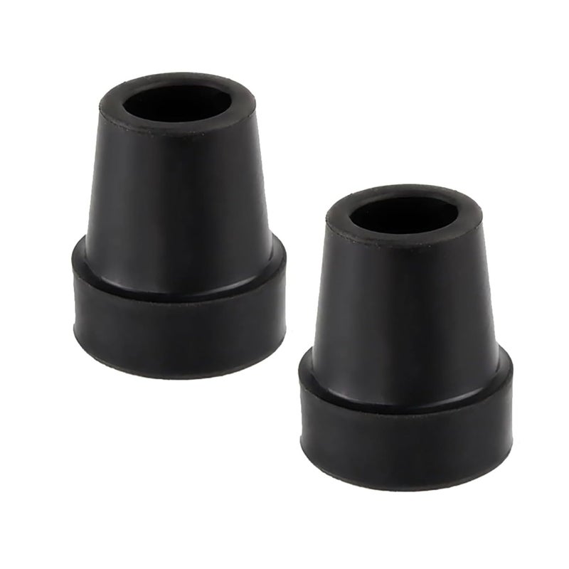 Walking Stick Rubber Ferrules Ends, 2Pcs Crutch Rubber Feet Anti Slip and Wear Resistant Used for Elderly Crutches Adult Hiking Crutches Walking Sticks Black Foot Cover Accessories